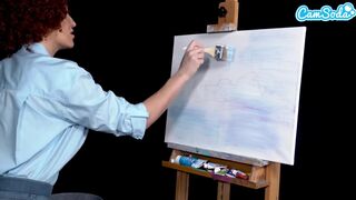 Ryan Keely bob ross cosplayban festés óráján megvadul a termetes kannás milf