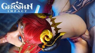 Keleti táncosnő nilou fenekét keményen megdugja a fallosza – genshin impact cosplay